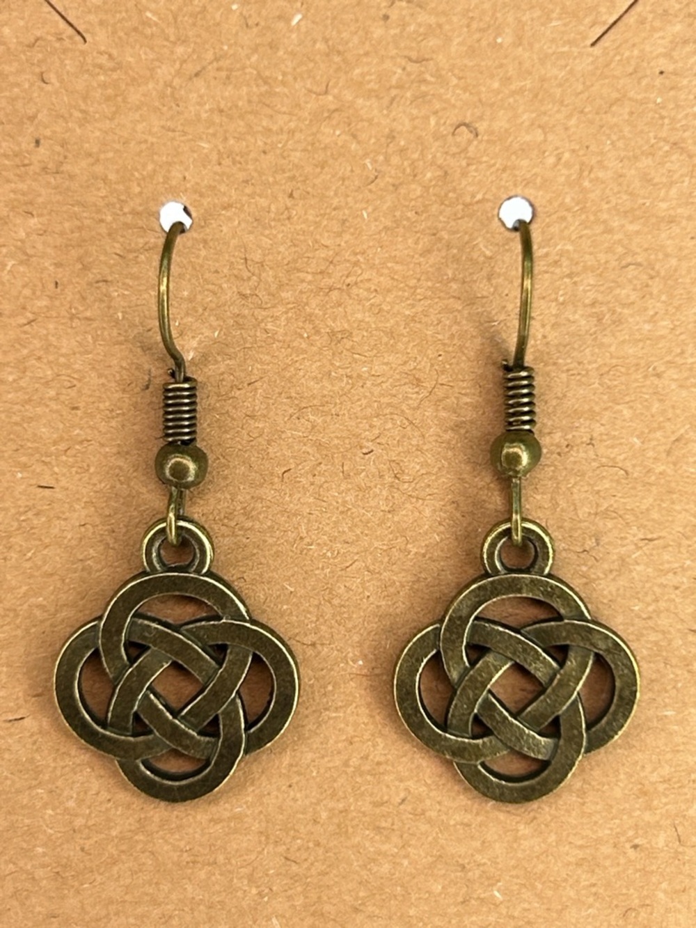Antique Brass Celtic Knot Drop Earrings Fashion Jewelry
